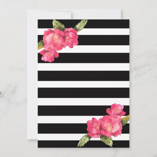 PInk zwarte witte bridale doucheuitnodiging Kaart