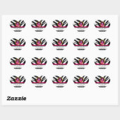 PINK ZWARTE WITTE ZEBRA VALSE MONOGRAM, sparen de  Hart Sticker (Vel)