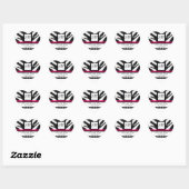 PINK ZWARTE WITTE ZEBRA VALSE MONOGRAM, sparen de  Hart Sticker (Vel)