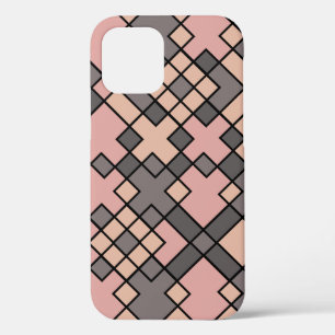 Pinka en paarse zwarte rasterpatroon Case-Mate iPhone case