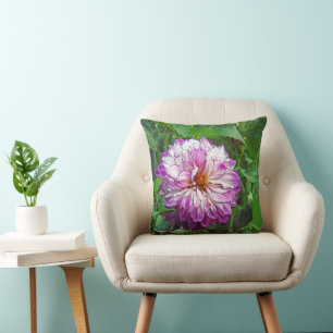 Pinkachtig-Paars en White Dahlia Kussen