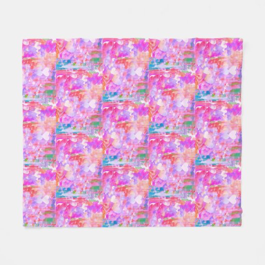 Pinkalicious Abstract Design Fleece Deken (Voorkant (Horizontaal))
