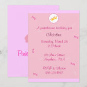 Pinkalicious-uitnodiging Kaart (Voorkant / Achterkant)