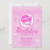 Pinkalicious verjaardagsfeestuitnodiging kaart (Voorkant)