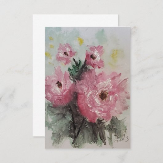 Pinkaluscious Rozen Bedankt Card (Voorkant / Achterkant)