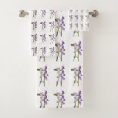 Pinkbells Fabric Pattern. Bad Handdoek (Insitu)