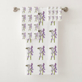 Pinkbells Fabric Pattern. Bad Handdoek