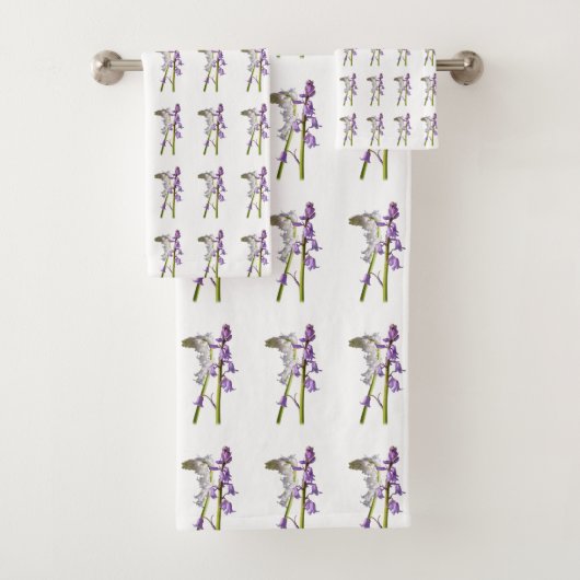 Pinkbells Fabric Pattern. Bad Handdoek (Insitu)