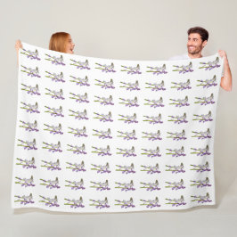 Pinkbells Fabric Pattern. Fleece Deken