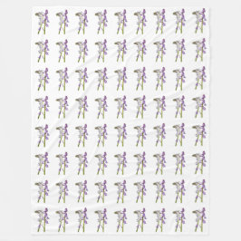 Pinkbells Fabric Pattern. Fleece Deken