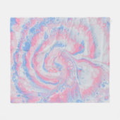 PINKBLAUW EN WITTE ABSTRACTE SCHIJVEN FLEECE DEKEN (Voorkant (Horizontaal))