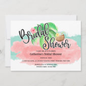 Pinkbloem moderne bruid kaart (Voorkant)