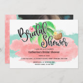 Pinkbloem moderne bruid kaart (Voorkant / Achterkant)