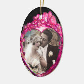 PINKBUTTERFLES EN STROMEN HARTFOONTEMPLATE KERAMISCH ORNAMENT (Links)