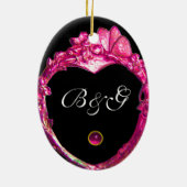 PINKBUTTERFLES EN STROMEN HARTFOONTEMPLATE KERAMISCH ORNAMENT (Achterkant)