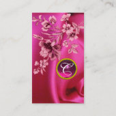 PINKCARNATIES FUCHSIA SILK CLOTH, GEM MONOGRAM VISITEKAARTJE (Achterkant)