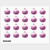 PINKCHARIOT VAN ZWANEN/KOPEN MEISJE BABY SHOWER RONDE STICKER (Vel)