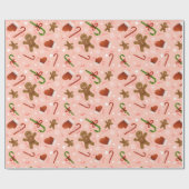 Pinkchristmas cookie cadeau inpakpapier (Vlak)