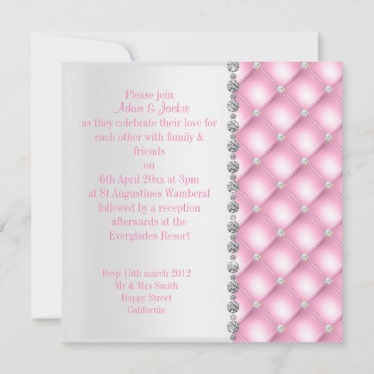  PINKDIAMOND WEDDING INVITATION KAART (Achterkant)