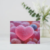 Pinke Herzen aus Zucker Valentinstag Briefkaart (Staand voorkant)