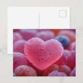 Pinke Herzen aus Zucker Valentinstag Briefkaart (Voorkant / Achterkant)
