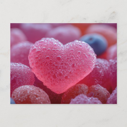 Pinke Herzen aus Zucker Valentinstag Briefkaart (Voorkant)