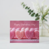 Pinke Herzen aus Zucker Valentinstag Briefkaart (Staand voorkant)
