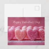 Pinke Herzen aus Zucker Valentinstag Briefkaart (Voorkant / Achterkant)