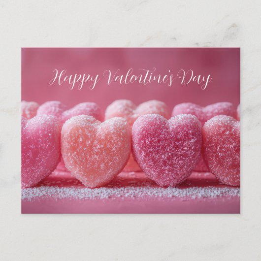 Pinke Herzen aus Zucker Valentinstag Briefkaart (Voorkant)