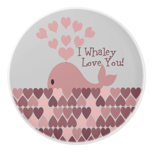 Pinke I Whaley houdt van je! Keramische Knop (Voorkant)