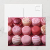 Pinke süße Macarones Valentinstag Briefkaart (Voorkant / Achterkant)