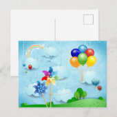 Pinkels en ballonnen briefkaart (Voorkant / Achterkant)