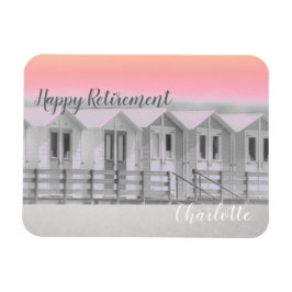 Pinkend zonsondergang Kornish strand hut Magneet