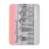 Pinkend zonsondergang Kornish strand hut Magneet (Verticaal)