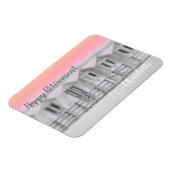 Pinkend zonsondergang Kornish strand hut Magneet (Linkerzijde)