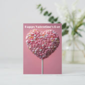 Pinker Herz Cake Pop Valentinstag Briefkaart (Staand voorkant)