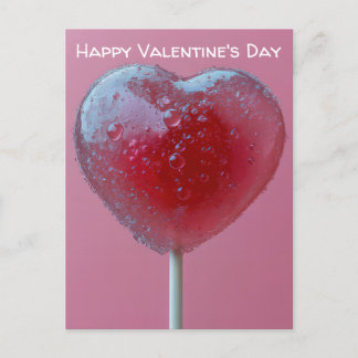 Pinker Herz Lollipop Valentinstag Briefkaart