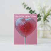 Pinker Herz Lollipop Valentinstag Briefkaart (Staand voorkant)