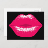 Pinker Kussmund Lippenstiftabdruck Valentinstag Briefkaart (Voorkant / Achterkant)