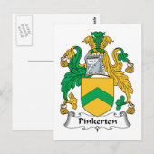 Pinkerton Family Crest Briefkaart (Voorkant / Achterkant)