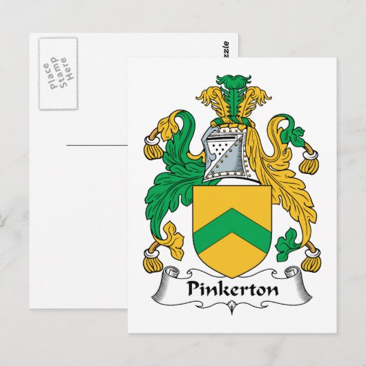 Pinkerton Family Crest Briefkaart (Voorkant / Achterkant)