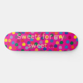 Pinkes Skateboard, bunte Dots, Sweet Persoonlijk Skateboard (Horizontaal)