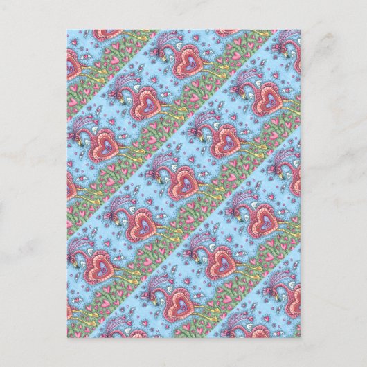 PINKFLAMINGO CUPID EN FLYHEARTS VALENTIJN FEESTDAGENKAART (Voorkant)