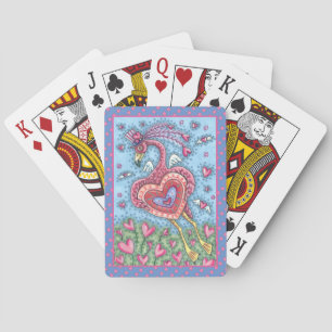 PINKFLAMINGO CUPID EN FLYHEARTS VALENTIJN POKERKAARTEN