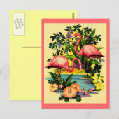  PINKFLAMINGOS IN TROPISCH BOSBOUWBRIEFKAART BRIEFKAART (Voorkant / Achterkant)