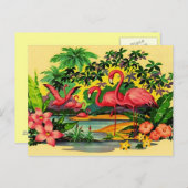  PINKFLAMINGOS IN TROPISCH BOSBOUWBRIEFKAART BRIEFKAART (Voorkant / Achterkant)