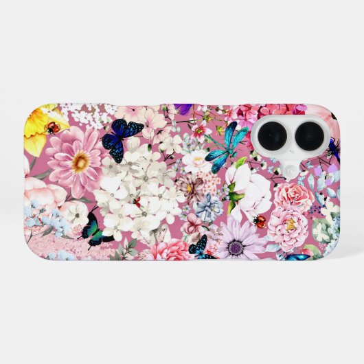 PinkFlower Abundance iPhone 16 Hoesje (Achterkant horizontaal)
