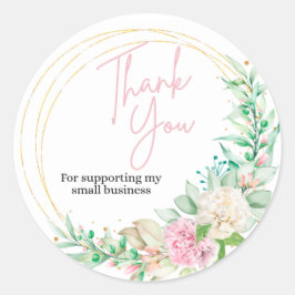 PinkGold Small Business Thank You Round Sticker