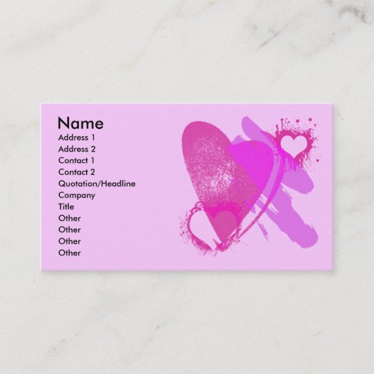 PINKHOORZETTEN VISITEKAARTJES (Voorkant)