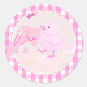 Pinki chik ronde sticker